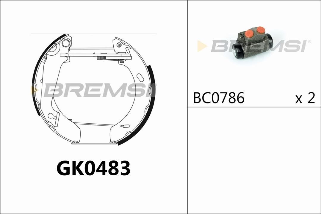 Bremsi GK0483 Колодки гальмівні барабанні, комплект GK0483: Купити в Україні - Добра ціна на EXIST.UA!