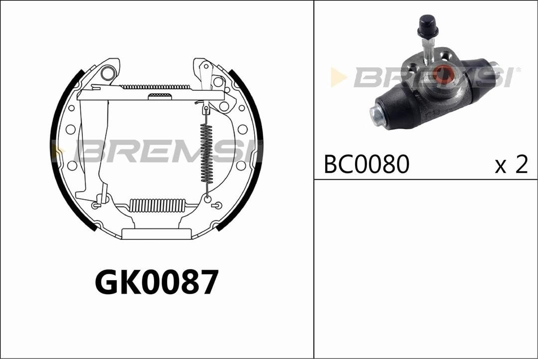 Bremsi GK0087 Колодки гальмівні барабанні, комплект GK0087: Купити в Україні - Добра ціна на EXIST.UA!