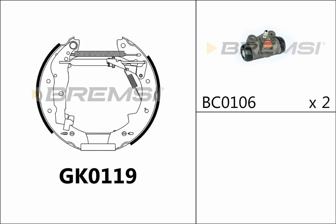 Bremsi GK0119 Колодки гальмівні барабанні, комплект GK0119: Купити в Україні - Добра ціна на EXIST.UA!