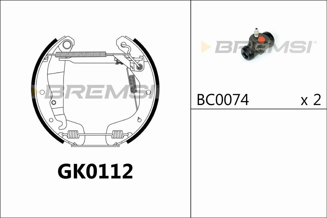 Bremsi GK0112 Колодки гальмівні барабанні, комплект GK0112: Купити в Україні - Добра ціна на EXIST.UA!
