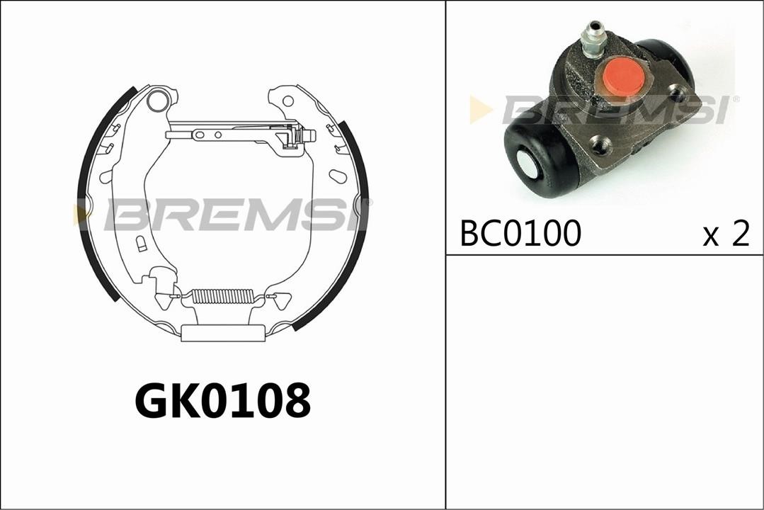 Bremsi GK0108 Колодки гальмівні барабанні, комплект GK0108: Купити в Україні - Добра ціна на EXIST.UA!