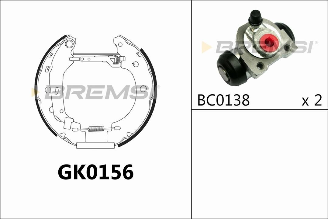 Bremsi GK0156 Колодки гальмівні барабанні, комплект GK0156: Купити в Україні - Добра ціна на EXIST.UA!