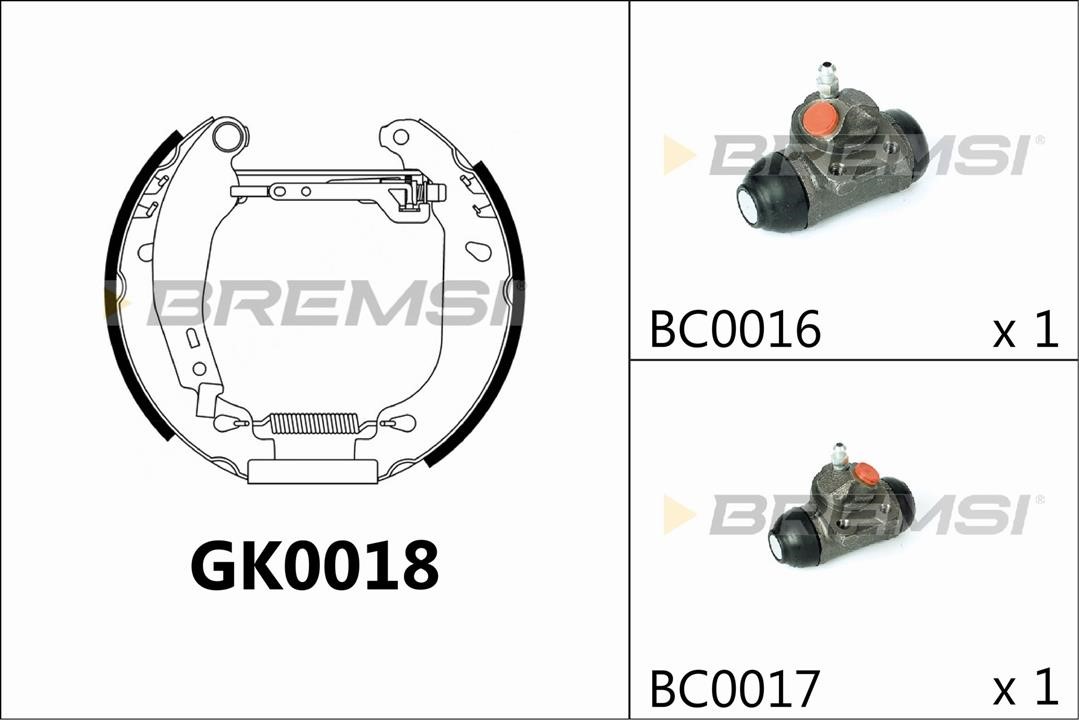 Bremsi GK0018 Колодки гальмівні барабанні, комплект GK0018: Купити в Україні - Добра ціна на EXIST.UA!