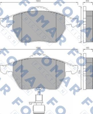 Fomar friction FO 495781 Гальмівні колодки, комплект FO495781: Приваблива ціна - Купити в Україні на EXIST.UA!