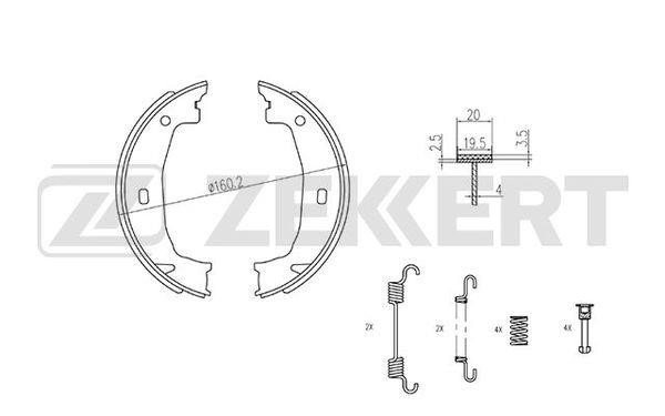 Zekkert BK-4322 Колодки гальмівні барабанні, комплект BK4322: Купити в Україні - Добра ціна на EXIST.UA!