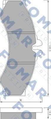 Fomar friction FO 627681 Гальмівні колодки, комплект FO627681: Купити в Україні - Добра ціна на EXIST.UA!