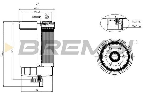 Bremsi FE1402 Фільтр палива FE1402: Купити в Україні - Добра ціна на EXIST.UA!