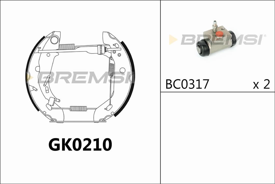 Bremsi GK0210 Колодки гальмівні барабанні, комплект GK0210: Купити в Україні - Добра ціна на EXIST.UA!