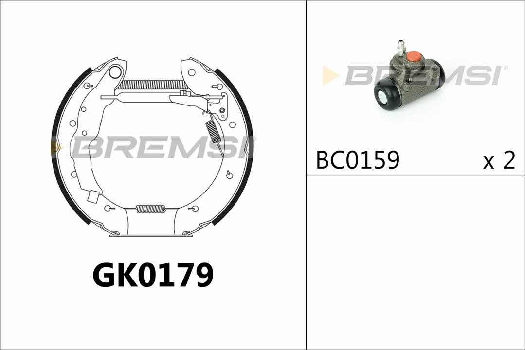 Bremsi GK0179 Колодки гальмівні барабанні, комплект GK0179: Купити в Україні - Добра ціна на EXIST.UA!
