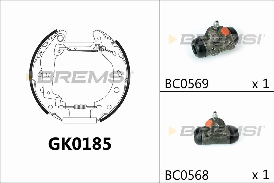 Bremsi GK0185 Колодки гальмівні барабанні, комплект GK0185: Купити в Україні - Добра ціна на EXIST.UA!