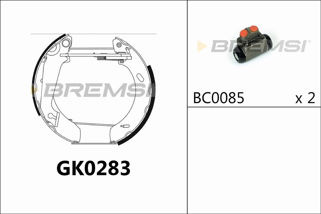 Bremsi GK0283 Колодки гальмівні барабанні, комплект GK0283: Купити в Україні - Добра ціна на EXIST.UA!