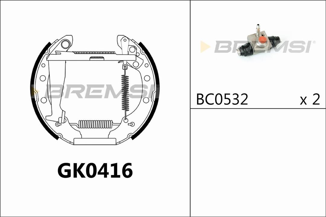 Bremsi GK0416 Колодки гальмівні барабанні, комплект GK0416: Купити в Україні - Добра ціна на EXIST.UA!