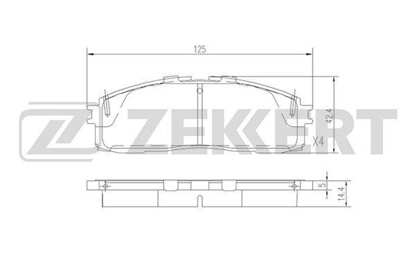 Zekkert BS-2104 Гальмівні колодки задні, комплект BS2104: Приваблива ціна - Купити в Україні на EXIST.UA!