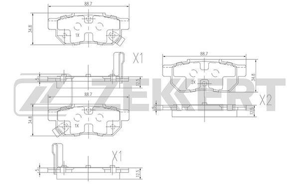 Zekkert BS-1259 Гальмівні колодки передні, комплект BS1259: Приваблива ціна - Купити в Україні на EXIST.UA!