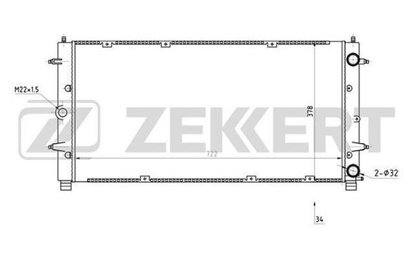 Zekkert MK-1276 Радіатор, система охолодження двигуна MK1276: Приваблива ціна - Купити в Україні на EXIST.UA!