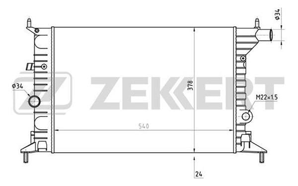 Zekkert MK-1076 Радіатор охолодження двигуна MK1076: Купити в Україні - Добра ціна на EXIST.UA!