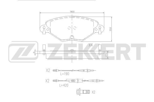 Zekkert BS-2909 Гальмівні колодки, комплект BS2909: Приваблива ціна - Купити в Україні на EXIST.UA!