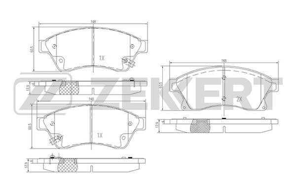 Zekkert BS-1301 Гальмівні колодки, комплект BS1301: Купити в Україні - Добра ціна на EXIST.UA!