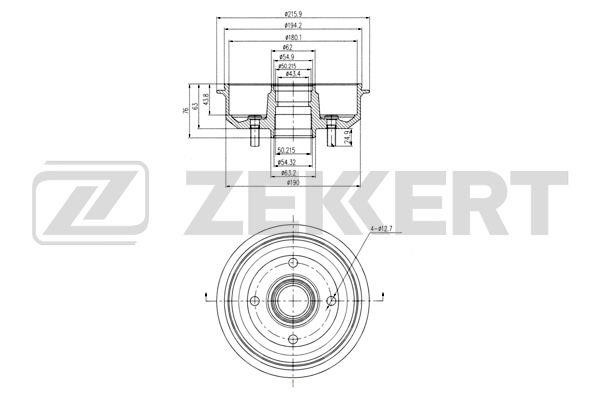 Zekkert BS5571 Барабан гальмівний задній BS5571: Купити в Україні - Добра ціна на EXIST.UA!