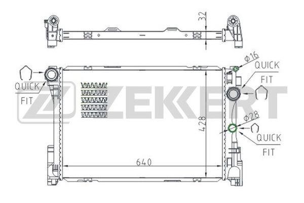 Zekkert MK-1513 Радіатор, охолодження двигуна MK1513: Купити в Україні - Добра ціна на EXIST.UA!
