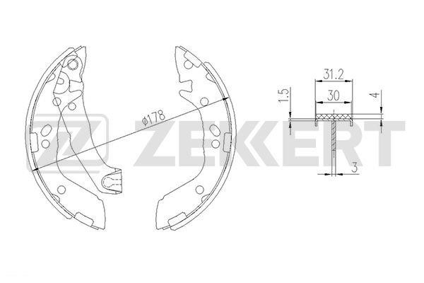 Zekkert BK-4156 Колодки гальмівні барабанні, комплект BK4156: Купити в Україні - Добра ціна на EXIST.UA!