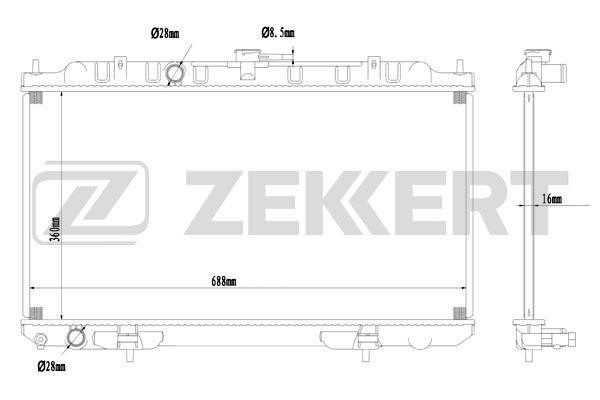 Zekkert MK-1563 Радіатор, охолодження двигуна MK1563: Купити в Україні - Добра ціна на EXIST.UA!