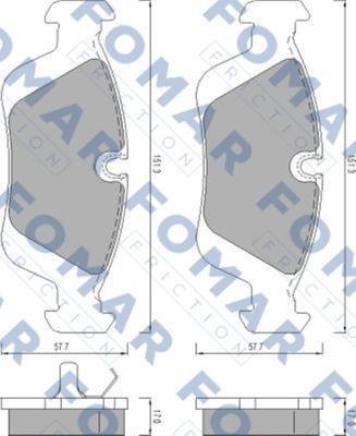 Fomar friction FO 472081 Гальмівні колодки, комплект FO472081: Купити в Україні - Добра ціна на EXIST.UA!