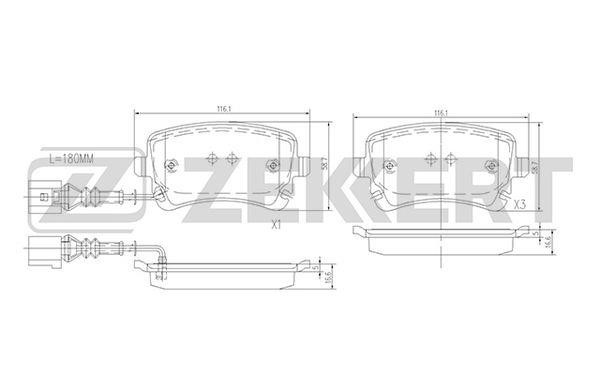 Zekkert BS-1179 Гальмівні колодки, комплект BS1179: Купити в Україні - Добра ціна на EXIST.UA!