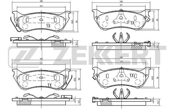 Zekkert BS-2468 Гальмівні колодки передні, комплект BS2468: Купити в Україні - Добра ціна на EXIST.UA!