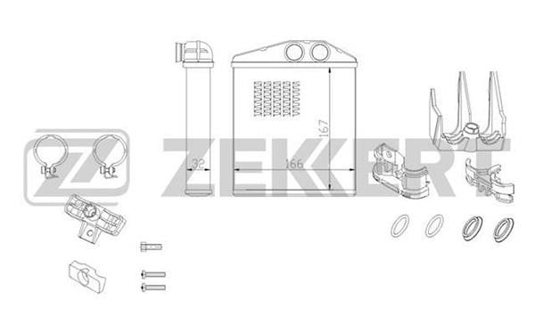 Zekkert MK-5096 Теплообмінник, система опалення салону MK5096: Купити в Україні - Добра ціна на EXIST.UA!