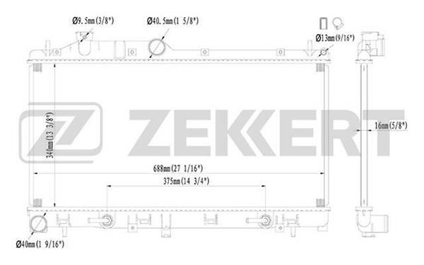 Zekkert MK-1124 Радіатор охолодження двигуна MK1124: Приваблива ціна - Купити в Україні на EXIST.UA!