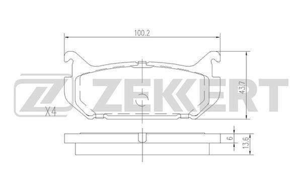 Zekkert BS-2037 Гальмівні колодки, комплект BS2037: Купити в Україні - Добра ціна на EXIST.UA!