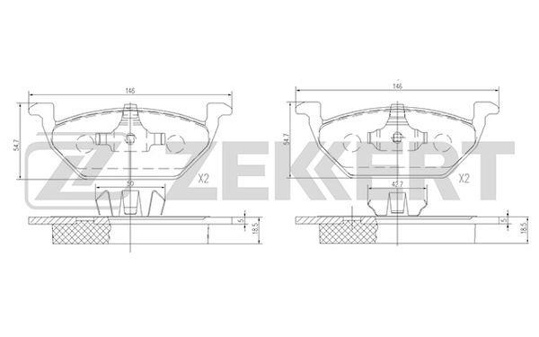 Zekkert BS-1136 Гальмівні колодки, комплект BS1136: Купити в Україні - Добра ціна на EXIST.UA!