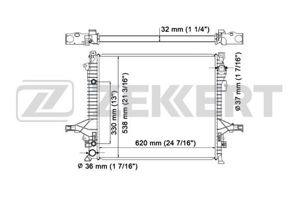 Zekkert MK-1235 Радіатор, система охолодження двигуна MK1235: Купити в Україні - Добра ціна на EXIST.UA!