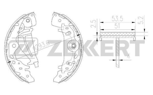 Zekkert BK-4159 Колодки гальмівні барабанні, комплект BK4159: Купити в Україні - Добра ціна на EXIST.UA!