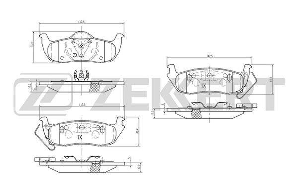 Zekkert BS-2110 Гальмівні колодки передні, комплект BS2110: Купити в Україні - Добра ціна на EXIST.UA!