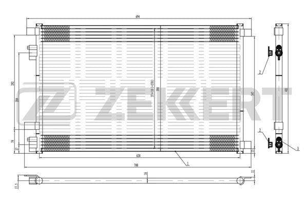 Zekkert MK-3045 Радіатор кондиціонера (Конденсатор) MK3045: Приваблива ціна - Купити в Україні на EXIST.UA!