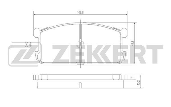 Zekkert BS-2533 Гальмівні колодки передні, комплект BS2533: Купити в Україні - Добра ціна на EXIST.UA!