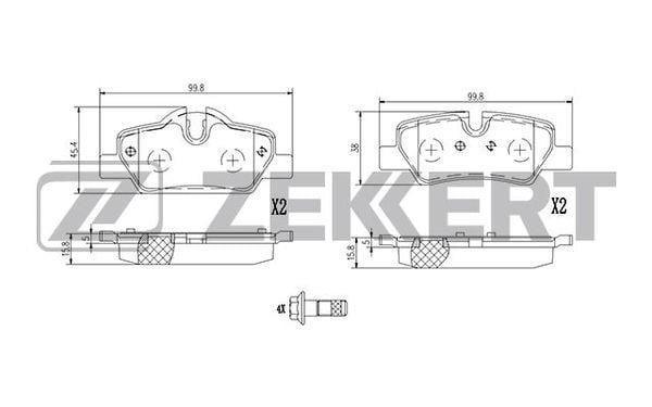 Zekkert BS-1397 Гальмівні колодки задні, комплект BS1397: Купити в Україні - Добра ціна на EXIST.UA!