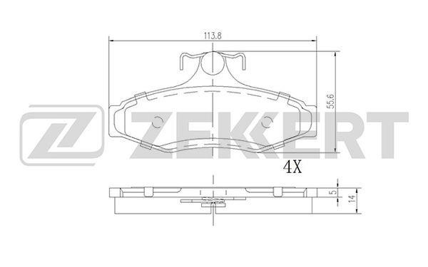 Zekkert BS-1863 Гальмівні колодки задні, комплект BS1863: Купити в Україні - Добра ціна на EXIST.UA!