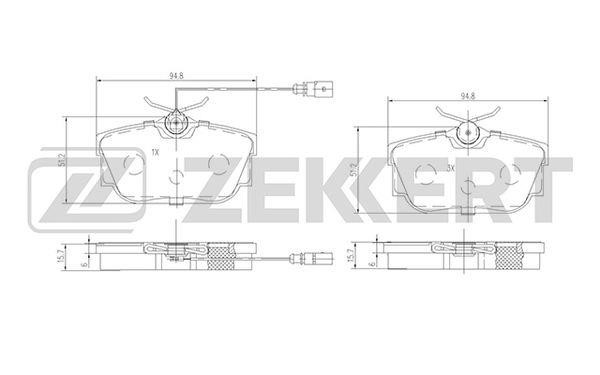 Zekkert BS-2845 Гальмівні колодки, комплект BS2845: Купити в Україні - Добра ціна на EXIST.UA!