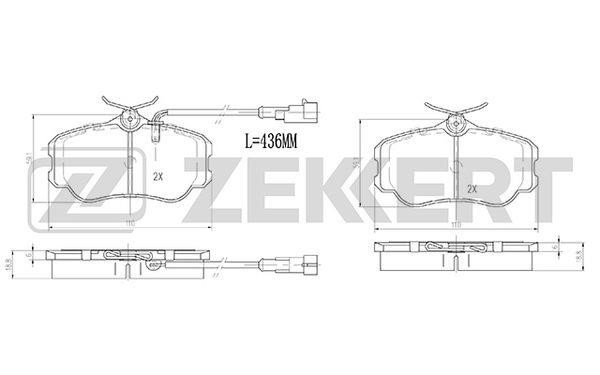 Zekkert BS-2998 Гальмівні колодки передні, комплект BS2998: Купити в Україні - Добра ціна на EXIST.UA!