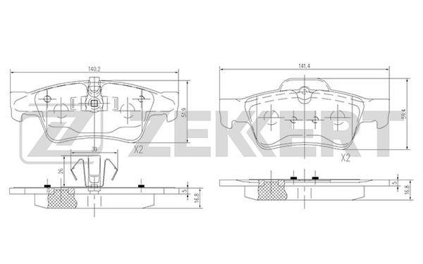 Zekkert BS-1145 Гальмівні колодки, комплект BS1145: Купити в Україні - Добра ціна на EXIST.UA!