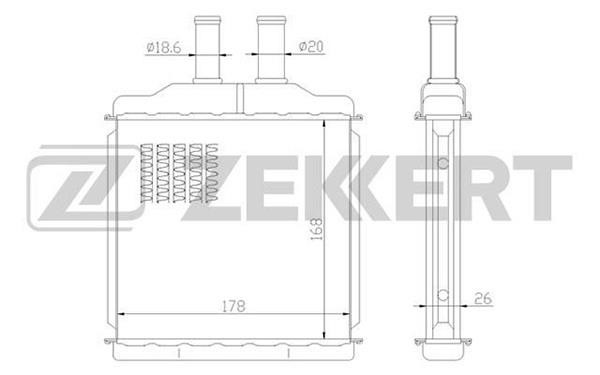 Zekkert MK-5045 Радіатор опалювача салону MK5045: Купити в Україні - Добра ціна на EXIST.UA!