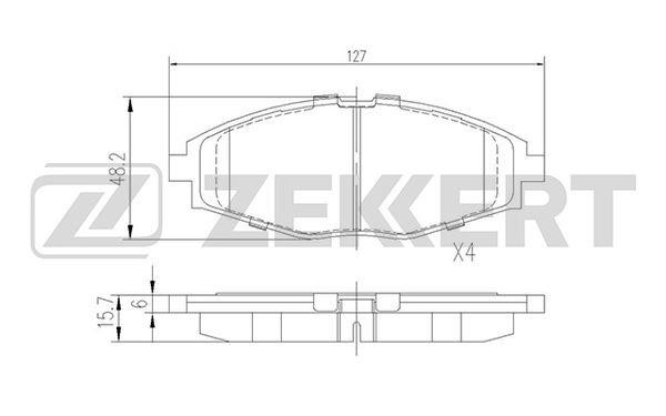 Zekkert BS-1285 Гальмівні колодки, комплект BS1285: Купити в Україні - Добра ціна на EXIST.UA!
