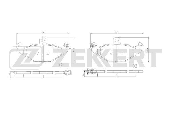 Zekkert BS-1058 Гальмівні колодки, комплект BS1058: Купити в Україні - Добра ціна на EXIST.UA!
