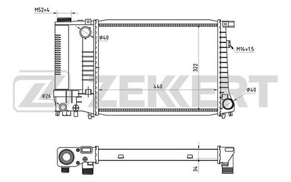 Zekkert MK1001 Радіатор охолодження двигуна MK1001: Купити в Україні - Добра ціна на EXIST.UA!