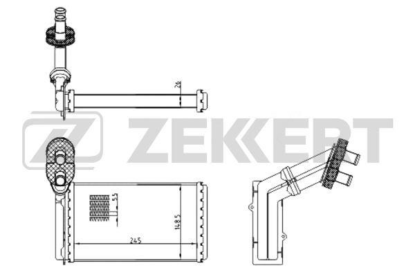 Zekkert MK5032 Радіатор опалювача салону MK5032: Купити в Україні - Добра ціна на EXIST.UA!