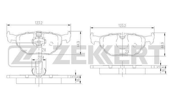 Zekkert BS-2850 Гальмівні колодки, комплект BS2850: Купити в Україні - Добра ціна на EXIST.UA!