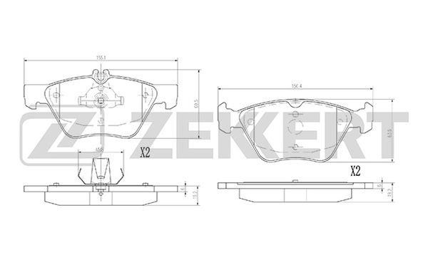 Zekkert BS-2881 Гальмівні колодки передні, комплект BS2881: Купити в Україні - Добра ціна на EXIST.UA!